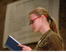 Female CSU student in lecture hall