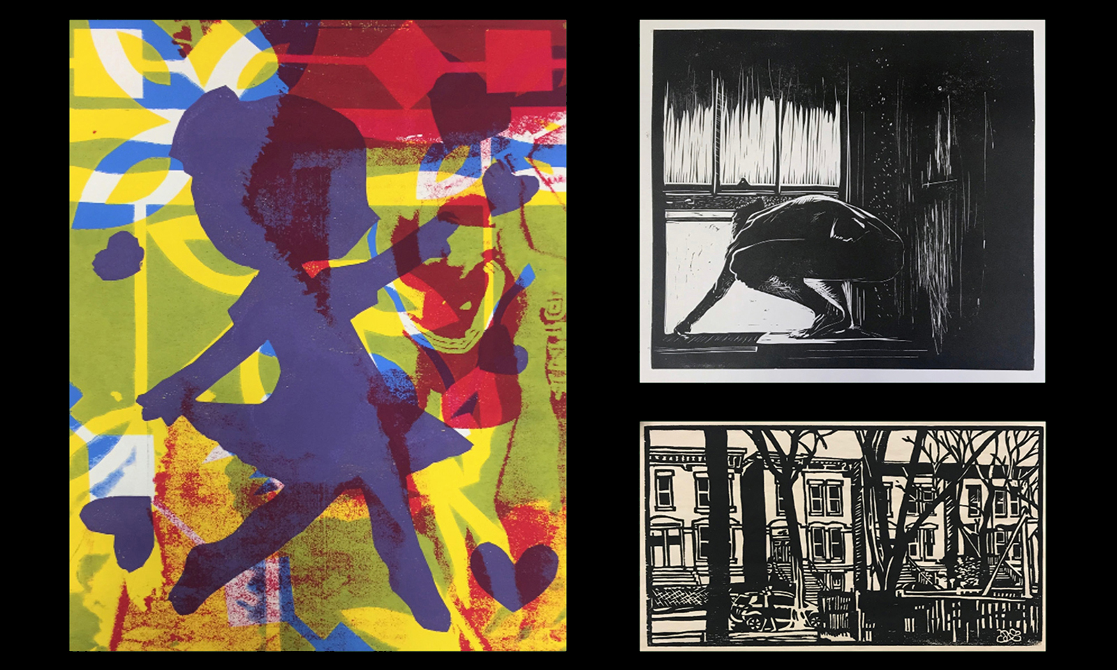 Three printmaking prints