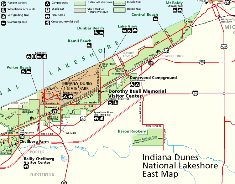 Indiana Dunes Campground Map