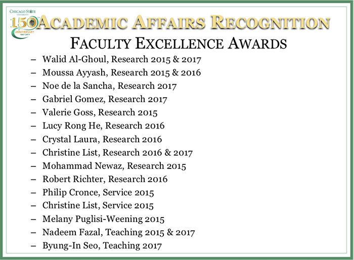 Faculty Excellence Awards