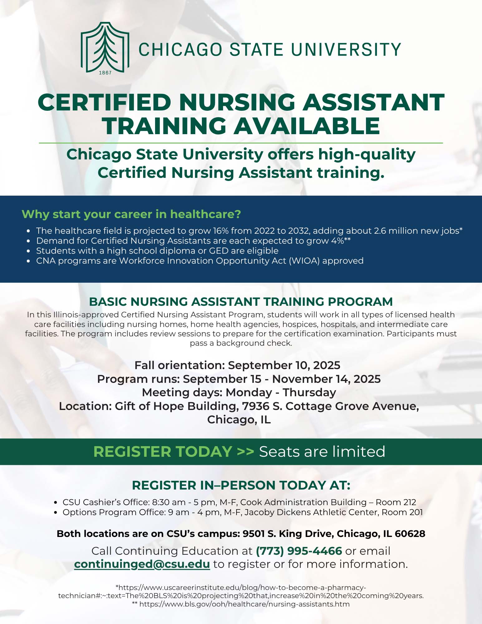 Certified Nursing Assistant Training Available