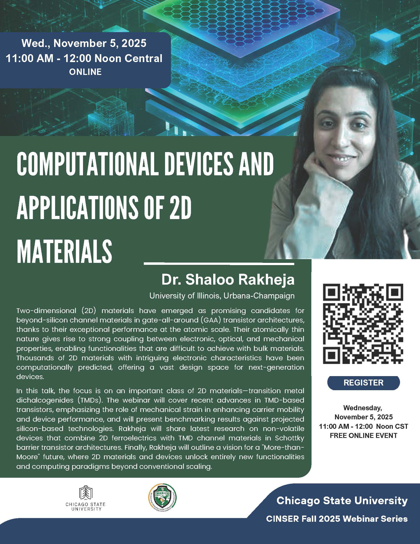 CINSER webinar - Computational Devices and Applications of 2D materials 
