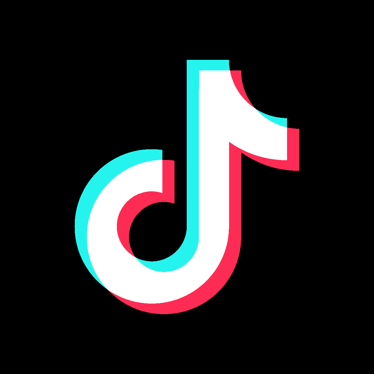 TikTok Reveresed Logo on top of Balck Square