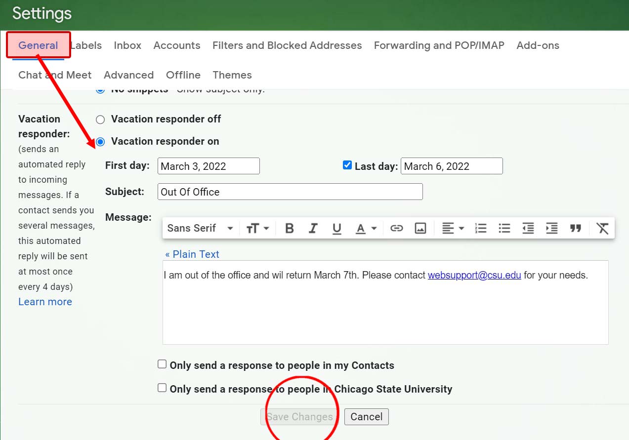 Vacation Responder