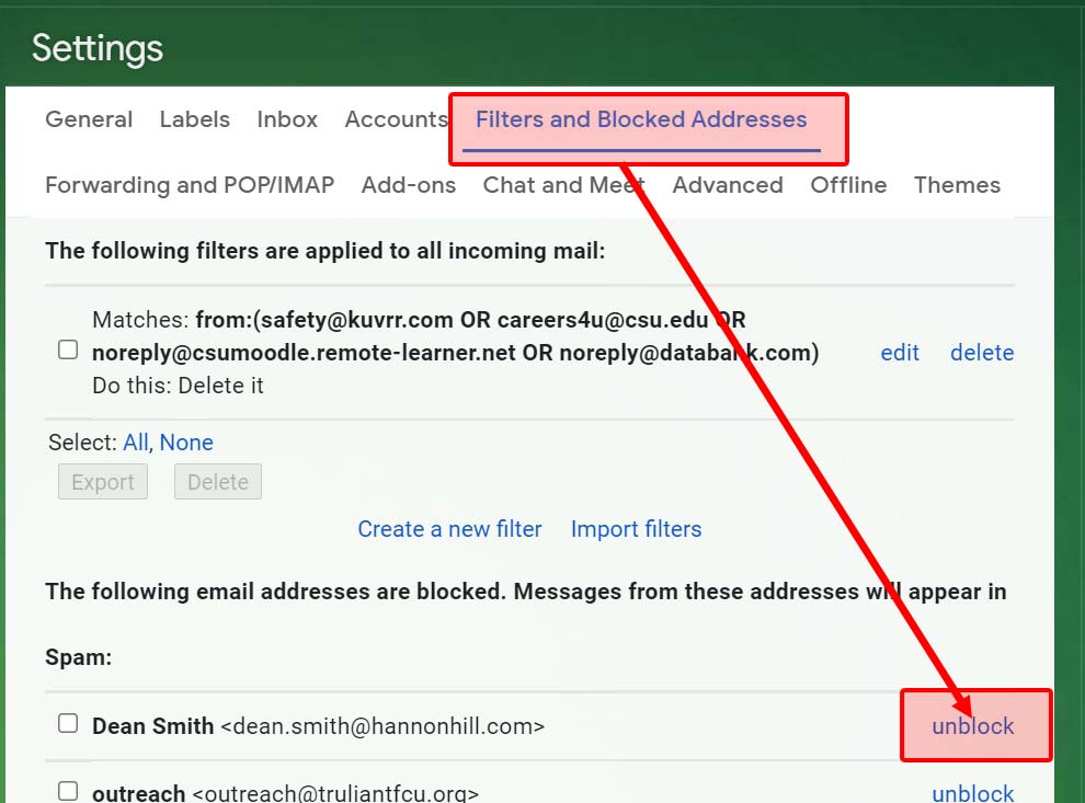 gmail unblock