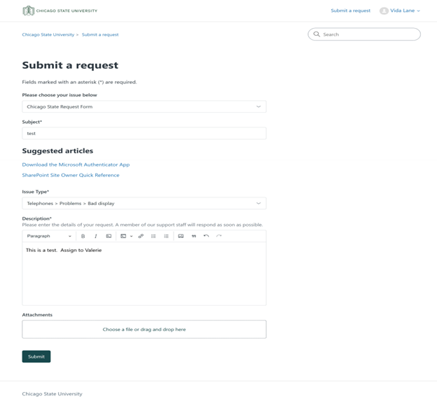 Submit a request Submit a request