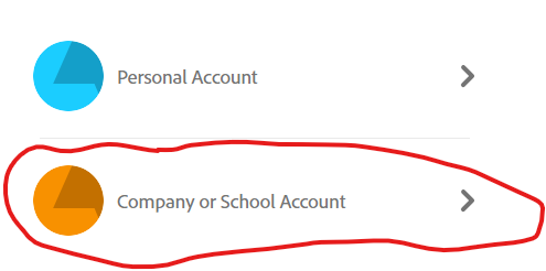 Company or School Account