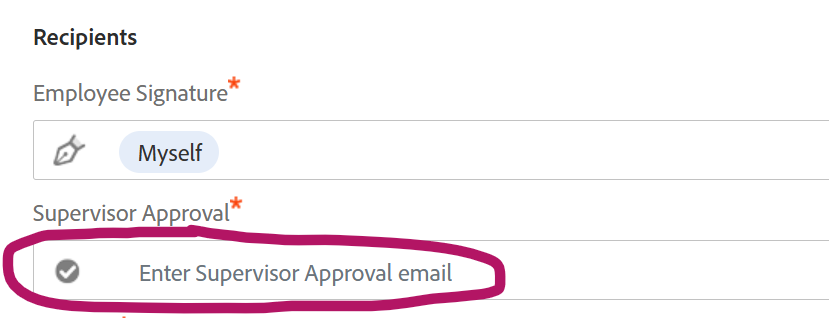 Enter supervisor email