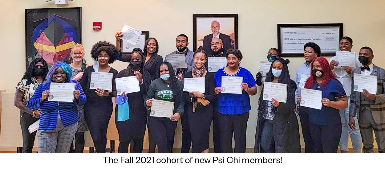 The Fall 2021 cohort of new Psi Chi members